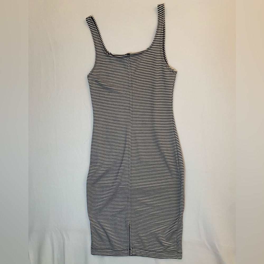 Zara Ribbed Striped Dress Ladies Sz Medium - Picture 2 of 4